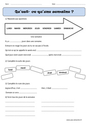 Semaine – Cp – Exercices - Temps – Cycle 2 - PDF à imprimer