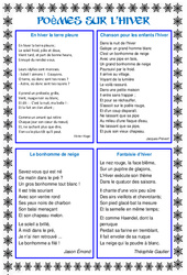 Poèmes sur l’hiver – Cycle 2 – Vie de la classe – Cycle 3