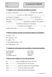 Présent de l’indicatif – Cm2 – Exercices corrigés – Conjugaison – Cycle 3 - PDF à imprimer
