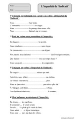 Imparfait – Cm2 – Exercices corrigés – Conjugaison – Cycle 3 - PDF à imprimer