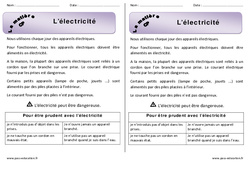 Electricité - Cp - Leçon - PDF gratuit à imprimer