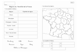 Géographie administrative - Les régions de France - Cm1 - Cm2 - PDF à imprimer