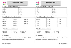Multiplier par 2 – Ce1 – Exercices corrigés – Mathématiques – Cycle 2 