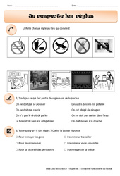 Je respecte les règles - Cp - Exercices - Instruction civique - Cycle 2 - PDF à imprimer