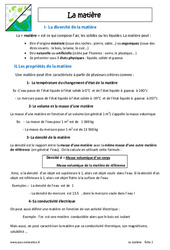 Matière - 6ème - Cours - PDF à imprimer