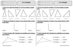 Triangles – Ce1 – Exercices corrigés – Géométrie – Cycle 2 