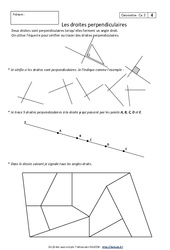 Droites perpendiculaires – Ce2 – Exercices avec correction - PDF à imprimer