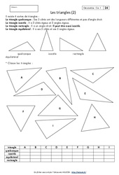 Triangles – Cm1 – Exercices corrigés – Géométrie – Cycle 3