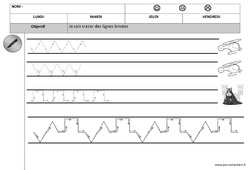 Oblique - Brisé - Graphisme – Maternelle – Petite section – Moyenne section – Cycle 1