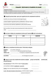 Compléments de phrase - Cm2 - Evaluation - PDF à imprimer