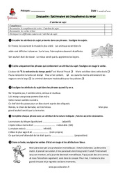 Attribut du sujet - Cm2 - Evaluation - Bilan - PDF à imprimer