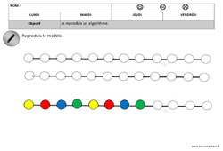 Algorithmes - Couleurs  - Maternelle – Moyenne section - Grande section - Cycle 1