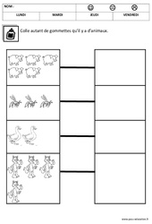 Autant – Maternelle – Moyenne section – Grande section – Quantités et nombres – Cycle 1 – Cycle 2 - PDF à imprimer