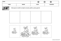 Plus petit au plus grand – Pâques - Maternelle – Moyenne section – MS - PDF à imprimer