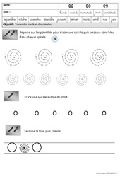 Rond - Spirales - Révisions - Graphisme – Maternelle – Grande section – GS - PDF à imprimer