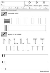 Lettres I, L, T – Vertical – Horizontal – Maternelle – Grande Section – GS - PDF à imprimer