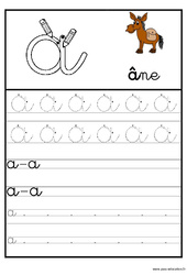 Lettres de l'alphabet en cursive - Ecriture - Maternelle – Grande section – GS - Cycle 2 - PDF à imprimer