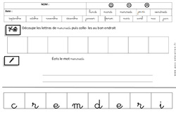 Mercredi - Jours de la semaine - Ecriture cursive - Maternelle – Grande section – GS - Cycle 2 - PDF à imprimer