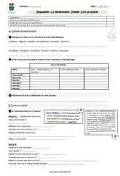 Utiliser un dictionnaire - Lire un article - Cm1 - Evaluation - Bilan - PDF à imprimer