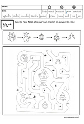 Relier en suivant un code - Logique - Noël – Maternelle – Grande section – GS – Cycle 2 - PDF à imprimer