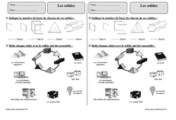 Solides – Ce2 – Exercices corrigés – Géométrie - PDF à imprimer