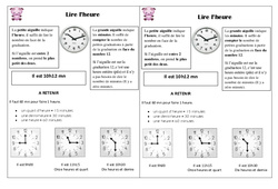 Lire l'heure – Ce1 - Leçon - PDF gratuit à imprimer