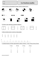 Fractions usuelles - Cm2 - Exercices corrigés - Numération - Mathématiques - Cycle 3 - PDF à imprimer