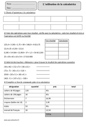 Utilisation de la calculatrice - Cm2 – Exercices corrigés – Calcul – Mathématiques – Cycle 3 - PDF à imprimer