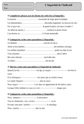Imparfait de l’indicatif – Cm2 – Exercices corrigés – Conjugaison – Français – Cycle 3 - PDF à imprimer