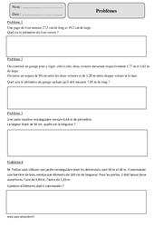 Périmètre – Problèmes – Mesures - Cm2 – Exercices corrigés – Mathématiques – Cycle 3  - PDF à imprimer