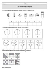 Fractions simples – Cm1 – Exercices corrigés – Numération - Mathématiques – Cycle 3 - PDF à imprimer