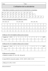Utilisation de la calculatrice – Cm1 – Exercices corrigés – Calcul – Mathématiques – Cycle 3 - PDF à imprimer
