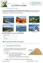 Les différents paysages - 6ème - Exercices - PDF à imprimer