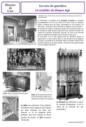 Mobilier du Moyen Age - Arts du quotidien – Cm1 – Histoire des arts – Cycle 3 - PDF à imprimer