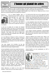 L'homme qui plantait des arbres - Jean Giono - Arts du langage – Cm2 – Histoire des arts – XXème siècle – Cycle 3 - PDF à imprimer