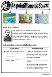 A la manière de Seurat - Pointillisme – Ce1 - Ce2 – Cm1 – Cm2 – Arts visuels – Cycle 3 - PDF à imprimer