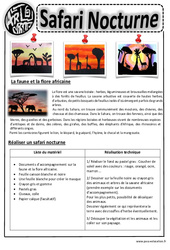 Safari Nocturne – Ce1 - Ce2 – Cm1 – Cm2 – Arts visuels – Cycle 3 - PDF à imprimer