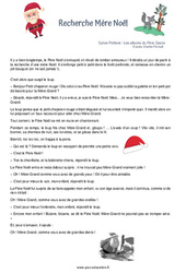 Recherche mère Noël - Conte de noël - Cp - Ce1 - Cycle 2 - PDF à imprimer