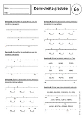 Demi-droite graduée – 6ème - Exercices corrigés – Nombres entiers - PDF à imprimer