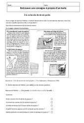 Retrouver une consigne à propos d’un texte - Lecture - Cm2 - Cycle 3 - PDF à imprimer