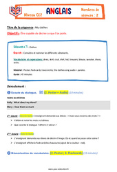 Clothing - Ce2 - Anglais - The Vadrouille Family - My English Pass - PDF à imprimer