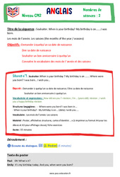 Souhaiter – les mois – les saisons - Cm2 - Anglais - The Vadrouille Family - My English Pass - PDF à imprimer