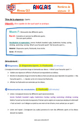 Sports - Ce2 - Anglais - The Vadrouille Family - My English Pass - PDF à imprimer