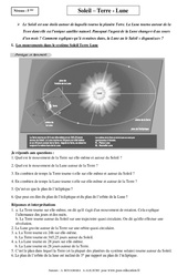 Soleil – Terre - Lune – Cours – 5ème – Physique – Chimie – Collège - PDF à imprimer
