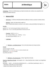 Arithmétique - 3ème - Cours - PDF à imprimer