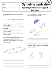 Figures symétriques par rapport à un point – Symétrie centrale – 5ème - Exercices corrigés – Géométrie - PDF à imprimer