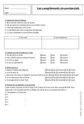 Compléments circonstanciels – Exercices corrigés - 5ème - PDF à imprimer