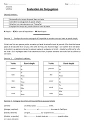 Passé simple – Cm2 – Evaluation - PDF à imprimer