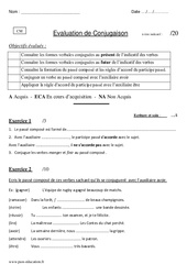 Passé composé - Cm1 – Cm2 – Evaluation