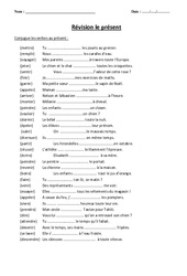 Présent – Cm1 - Cm2 – Révisions – Conjugaison – Cycle 3 - PDF à imprimer